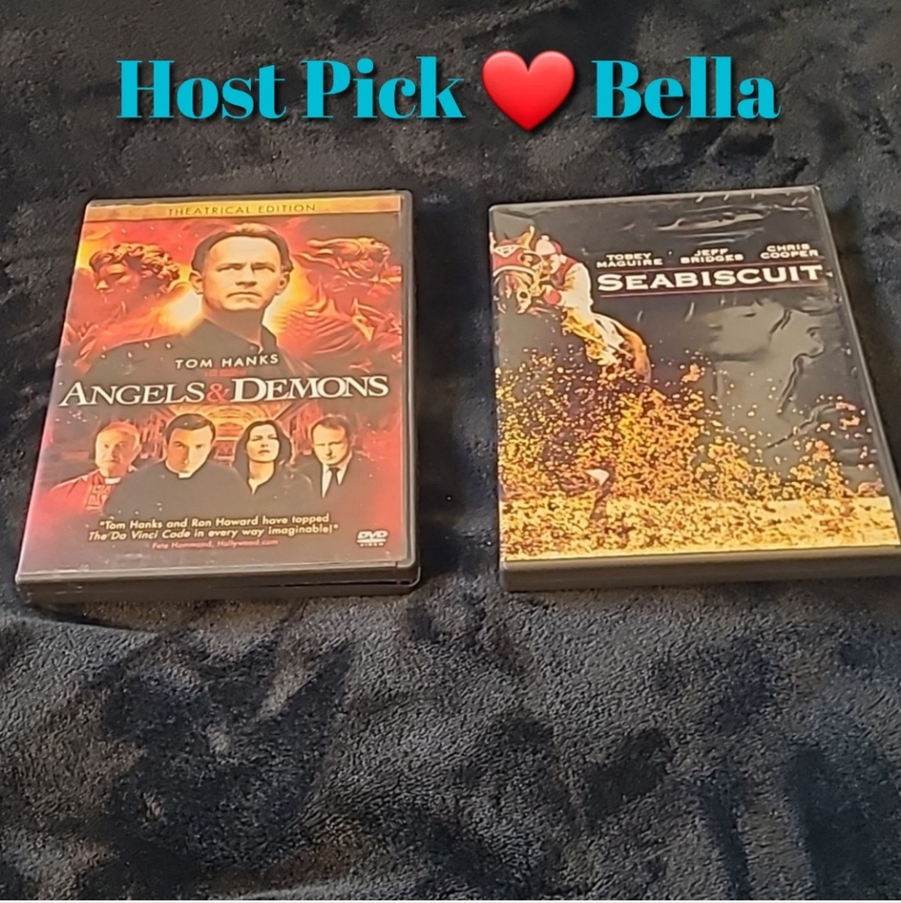 WAS $100. Original DVD'S Seabiscuit and Angels & Demons